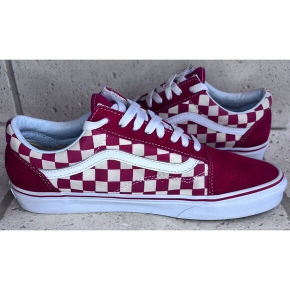 Vans Unisex Old Skool (Primary Check) Red Skate Shoe Men’s Sz 9.5/Women’s Sz 11 - Picture 13 of 16
